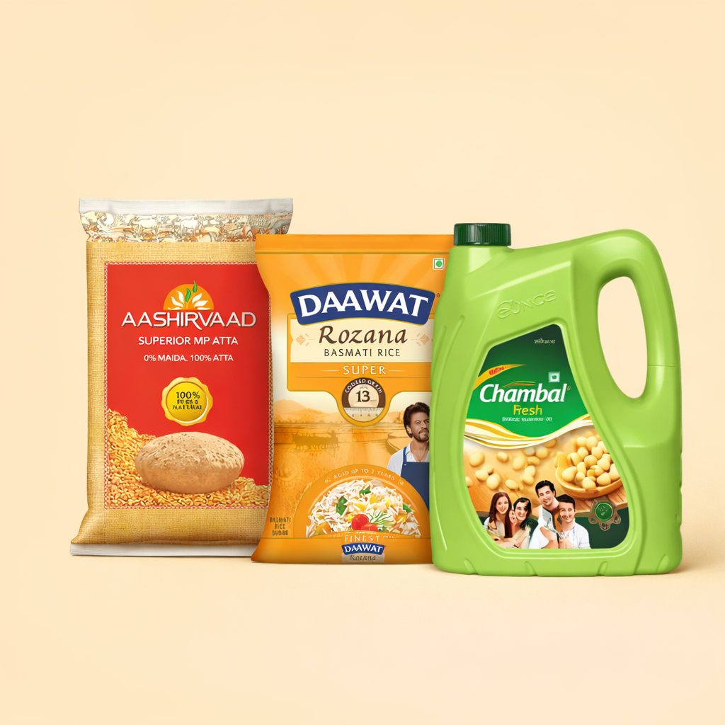 Atta,Rice,oil & Dals