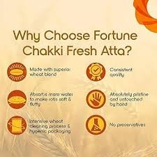 Fortune Chakki Fresh ( 100% Atta, 0% Maida ) Atta  5 kg