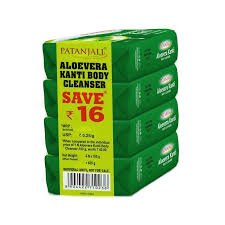 Patanjali Aloe Vera Kanti Body Cleanser Soap – Pack of 4 (150 g × 4)