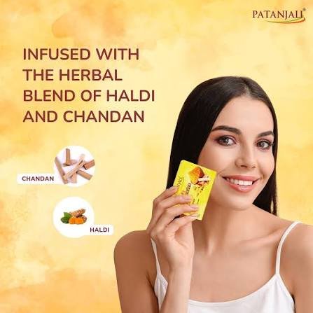 Patanjali Haldi Chandan kanti Body Cleanser Soap - Pack of 4 (150 g × 4)