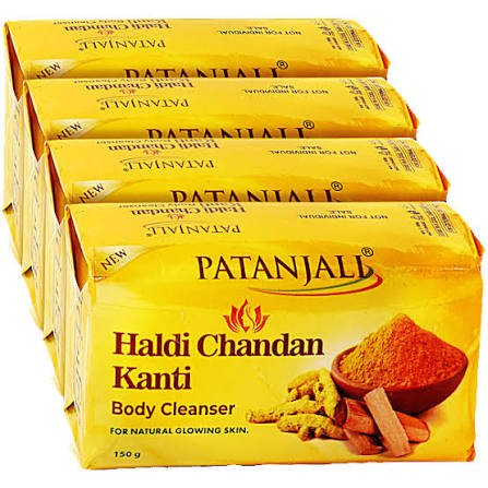 Patanjali Haldi Chandan kanti Body Cleanser Soap - Pack of 4 (150 g × 4)