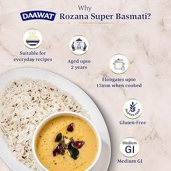 Daawat Rozana Super Basmasti Rice - 1 kg ( medium Grain )