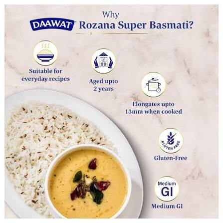 Daawat Super Basmati Rice ( Long Grain ) 5kg