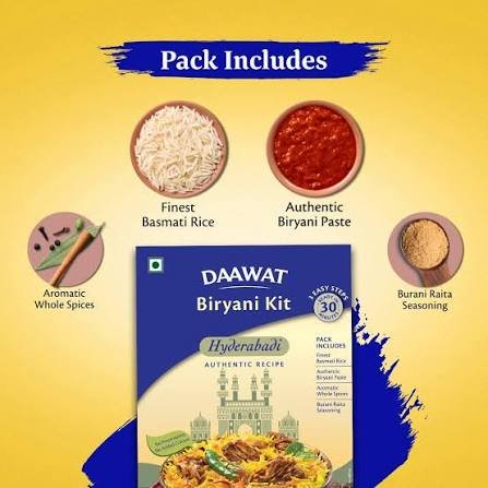 Daawat Hyderabadi biryani kit ( Long Grain ) 334 g
