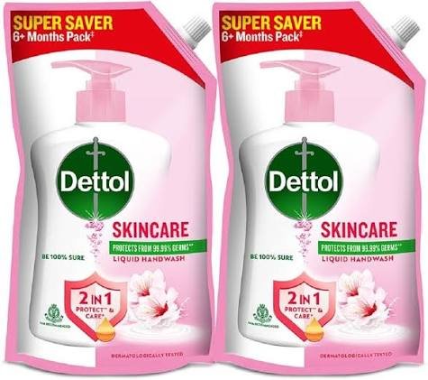 Dettol Skincare Hand Wash Refill – Pack of 2 (2 × 675 ml)
